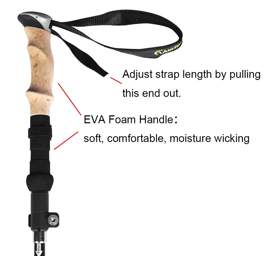 Aluminum Collapsible Ultralight Travel Trekking Hiking Pole for Men and Women