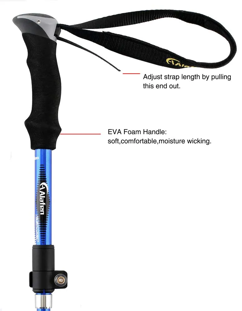 Aluminum Collapsible Ultralight Travel Trekking Hiking Pole for Men and Women
