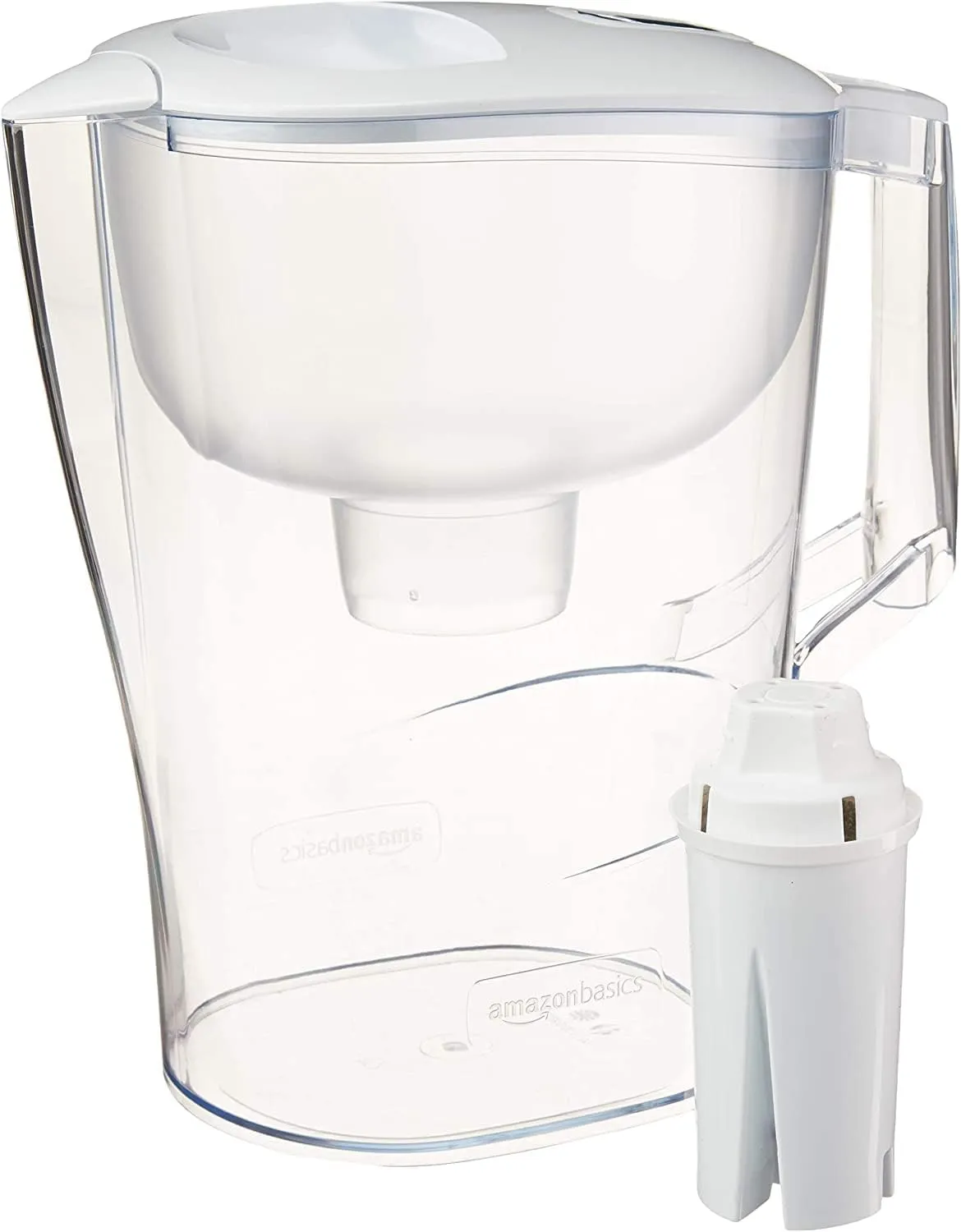 Amazon Basics Water Filter Pitcher for Fridge - 10-Cup Water Pitcher with Filter Compatible with Brita Water Pitchers & Dispensers for Clean, Crisp Water, WQA and NSF Certified, Made in Europe