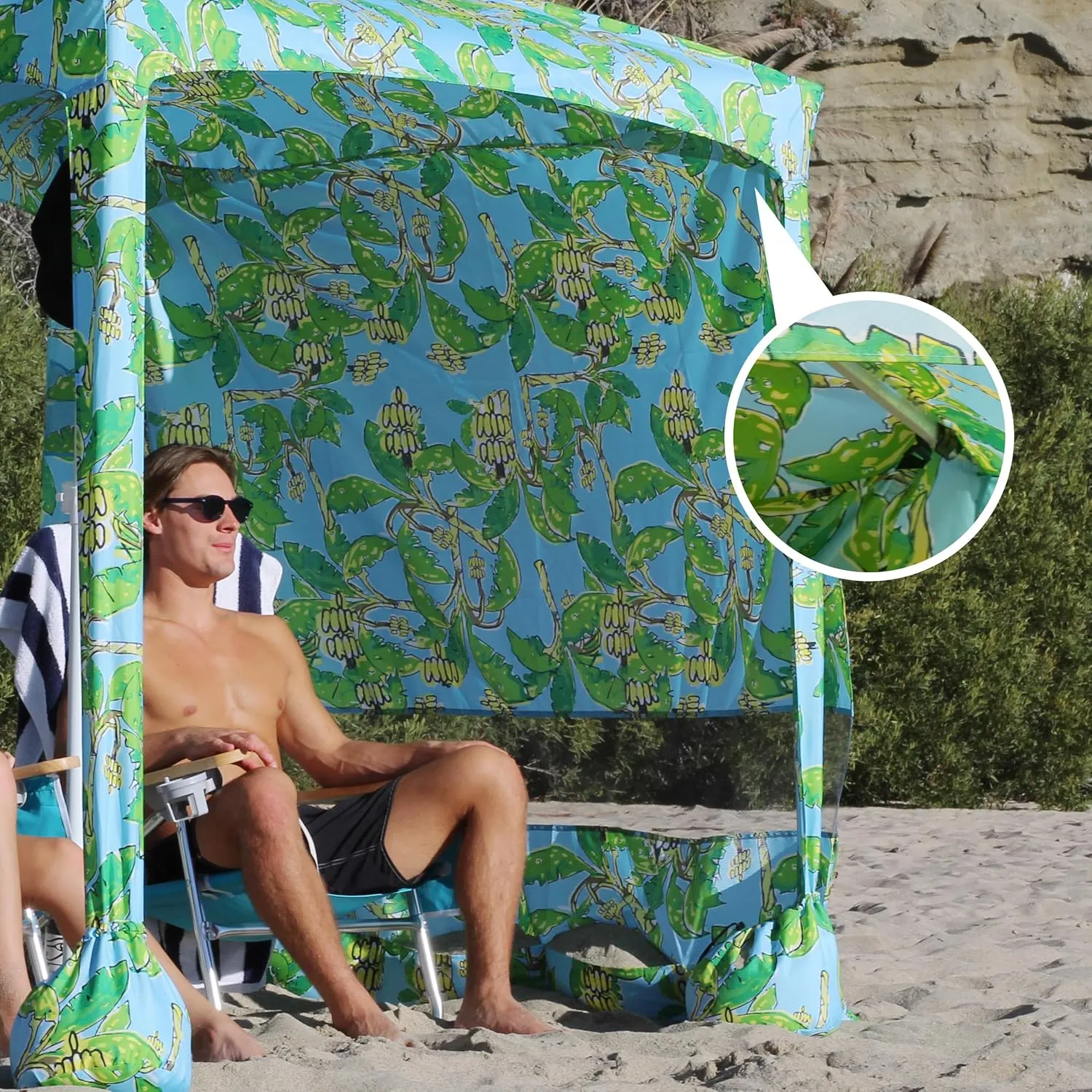 AMMSUN Beach Cabana Sidewall, Additional Privacy Sunwall for AMMSUN 6.2'×6.2' Beach Cabana, Easy Set Up and Take Down