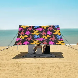 Animals Balloons Dog Giraffe Beach Canopy Tent Anti-UV & Wind Resistant, Camping Sun Shelter Easy Setup Portable,Outdoor Shade Tents with Sandbags,Sand Shovels,Ground Pegs & Stability Poles