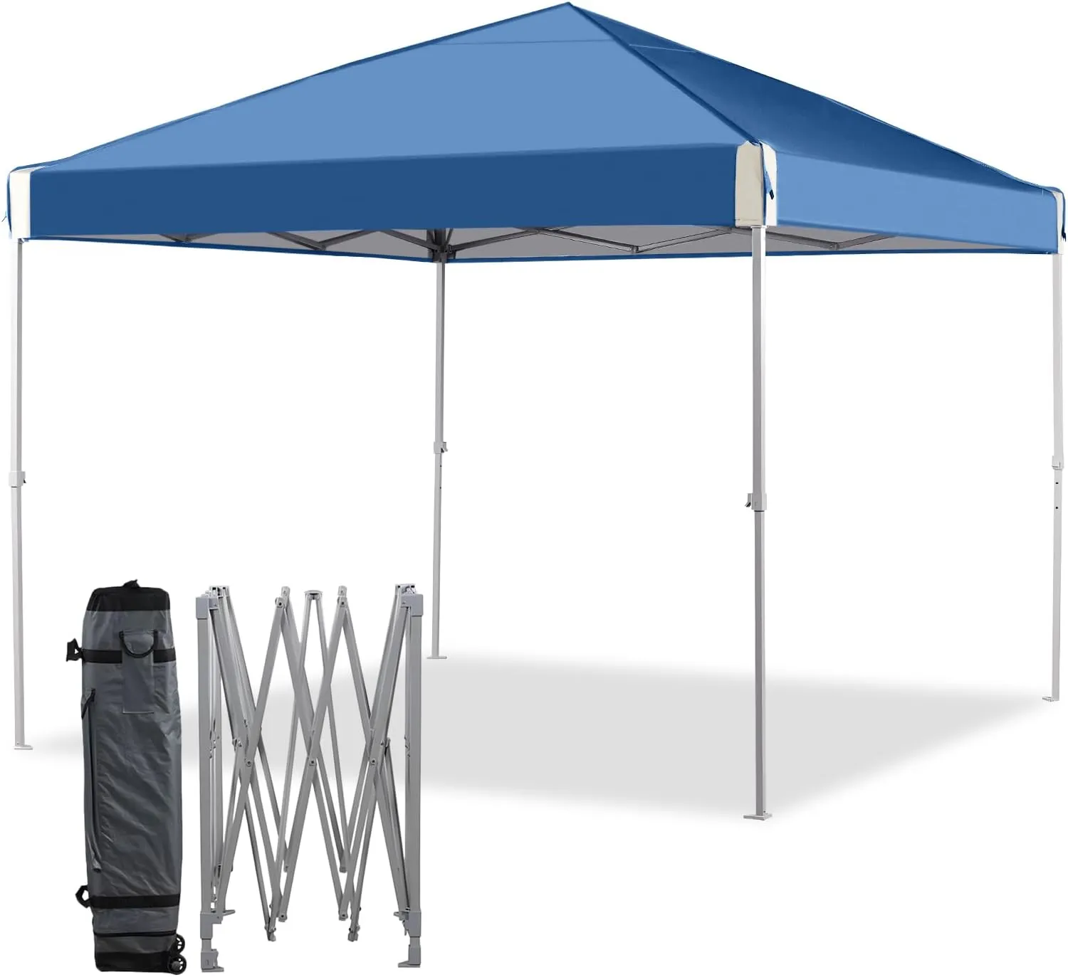 Aoodor 10x10 FT Pop Up Canopy Tent - Portable Instant Shade for Camping, Parties, and Outdoor Events - Sturdy Iron Frame, Water-Resistant 210D Oxford Fabric, Easy Assembly with Roller Bag
