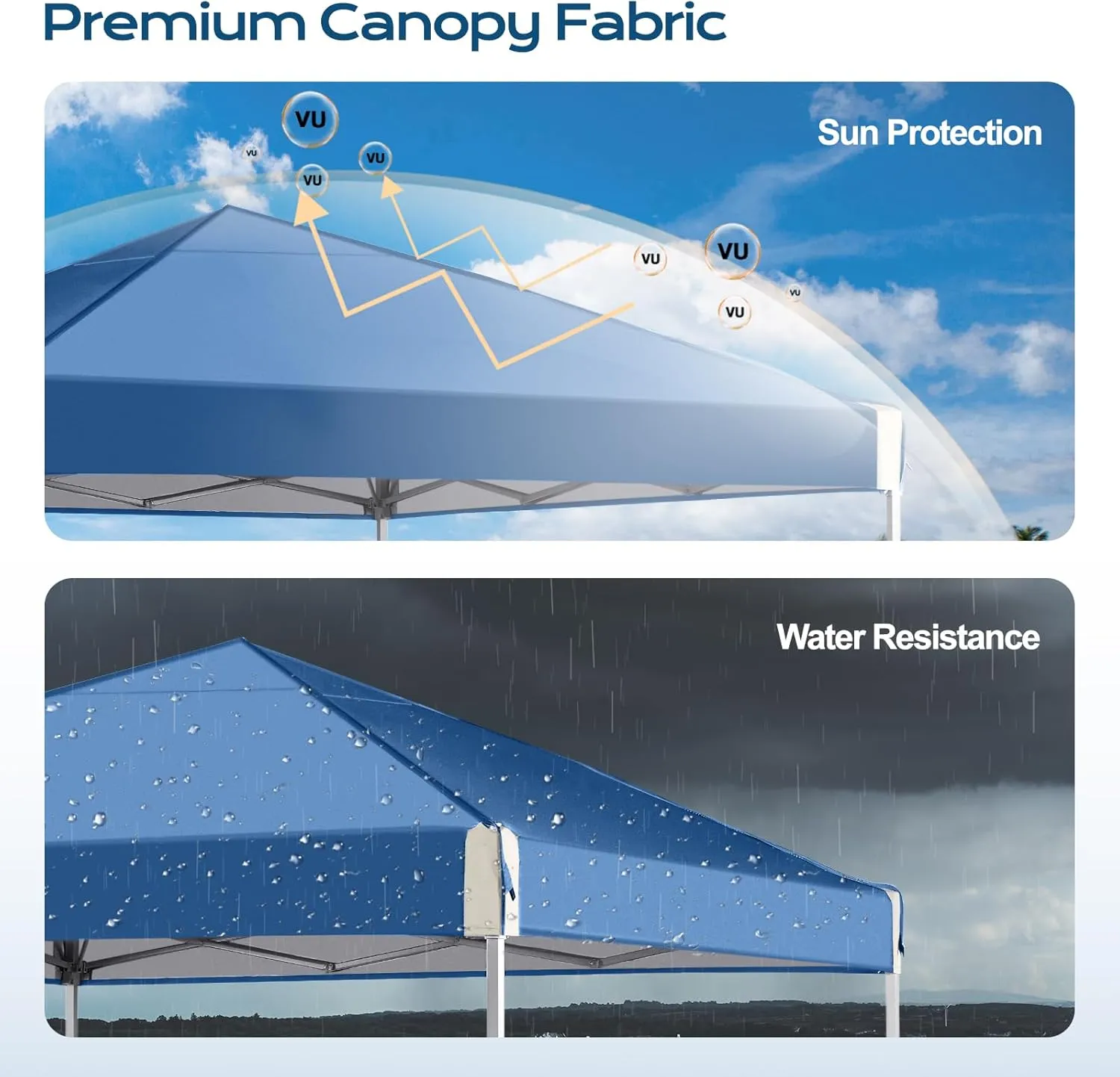 Aoodor 10x10 FT Pop Up Canopy Tent - Portable Instant Shade for Camping, Parties, and Outdoor Events - Sturdy Iron Frame, Water-Resistant 210D Oxford Fabric, Easy Assembly with Roller Bag