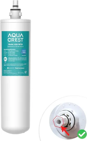 AQUA CREST FQK1R, GXULQK, GXK140TNN, GXULQR, Under Sink Replacement Filter for GE GXK140TNN and GXULQK systems, reduces Lead, Chlorine & Other Impurities for Better Water, 2K Gallons (Pack of 1)
