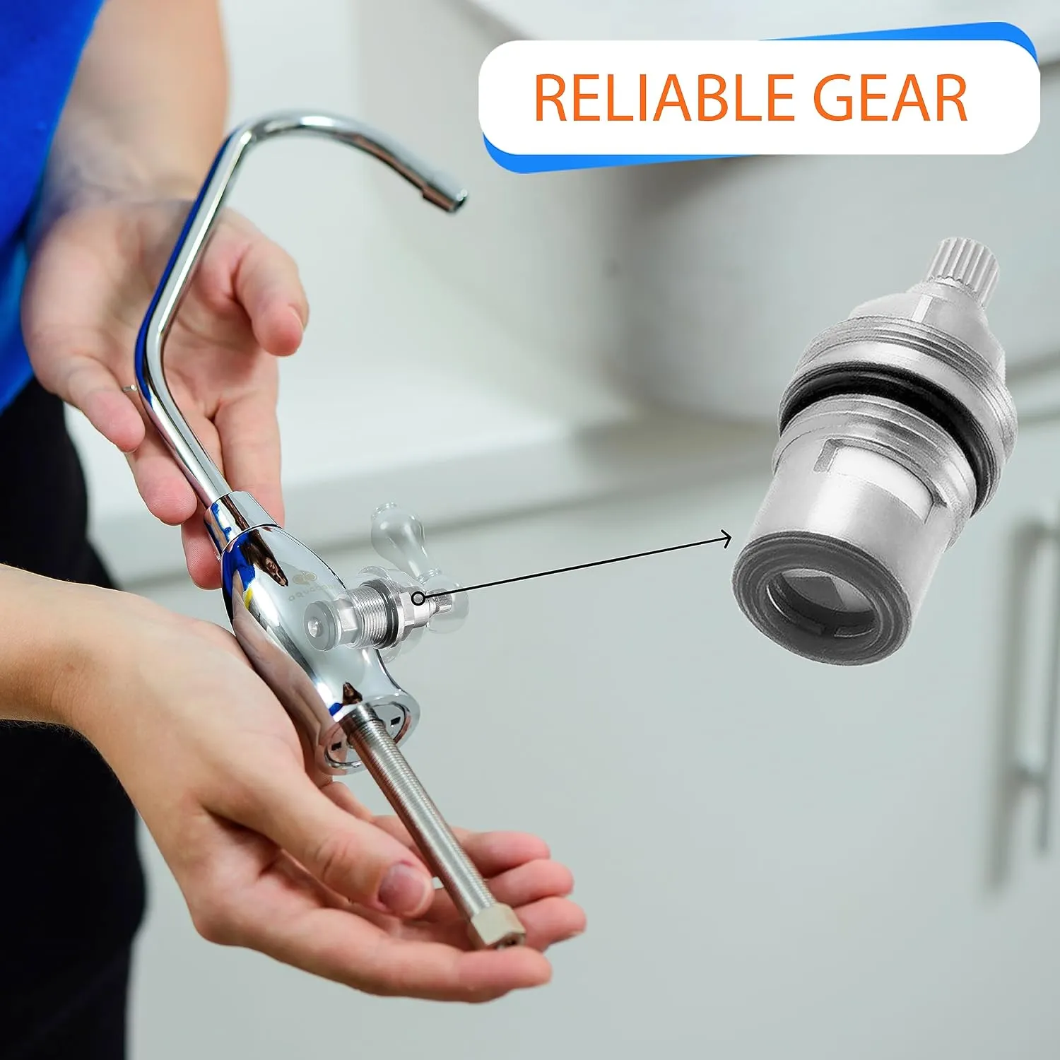 Aquaboon Drinking Water Faucet for Kitchen Sink Chrome RO Faucet Stainless Steel Non Air Gap Sink Water Dispenser