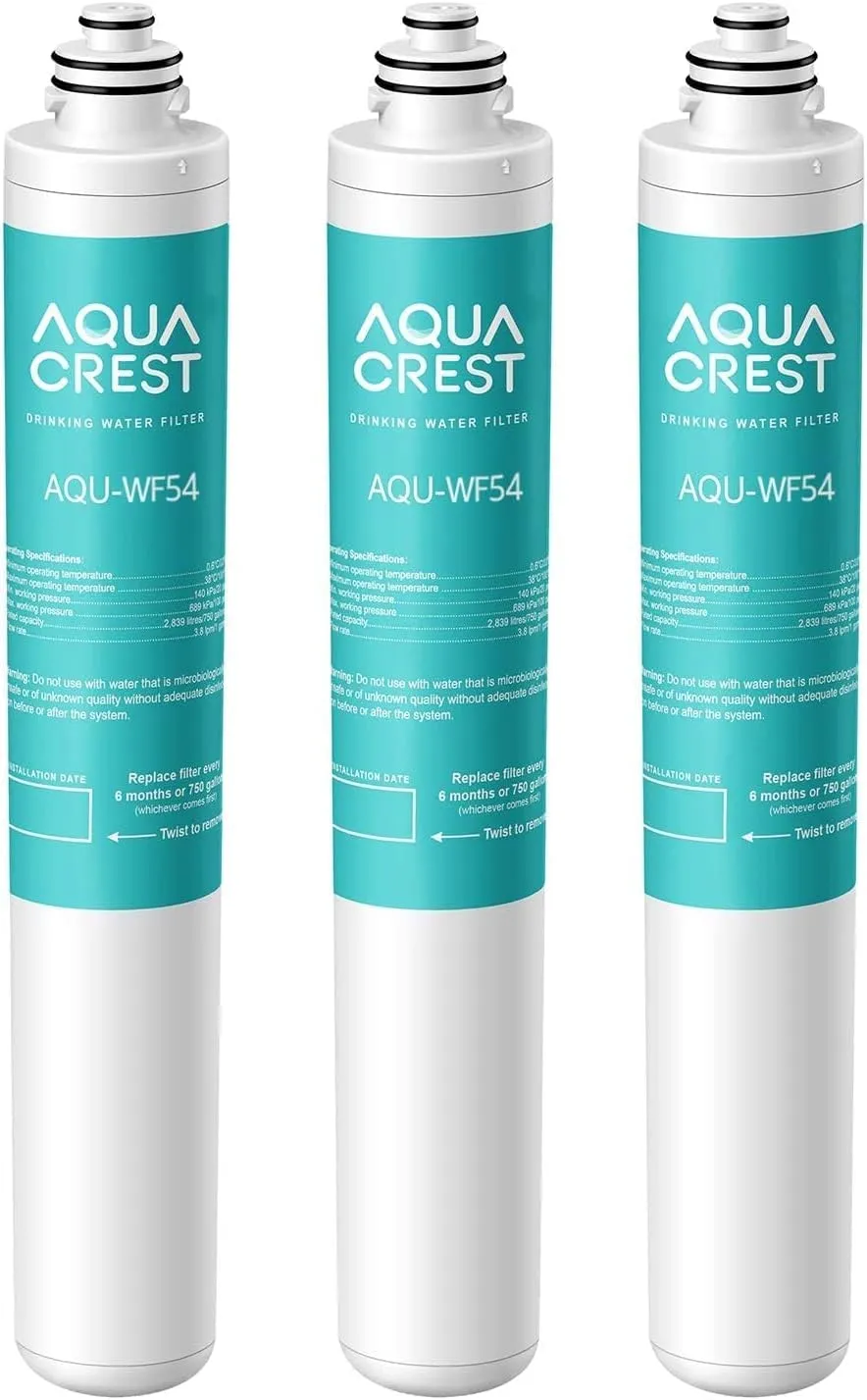 AQUACREST 9001 Under Sink Water Filter, Replacement for Moen 9001 PureTouch, AquaSuite Microtech 9000. Pack of 3, Model No.WF54