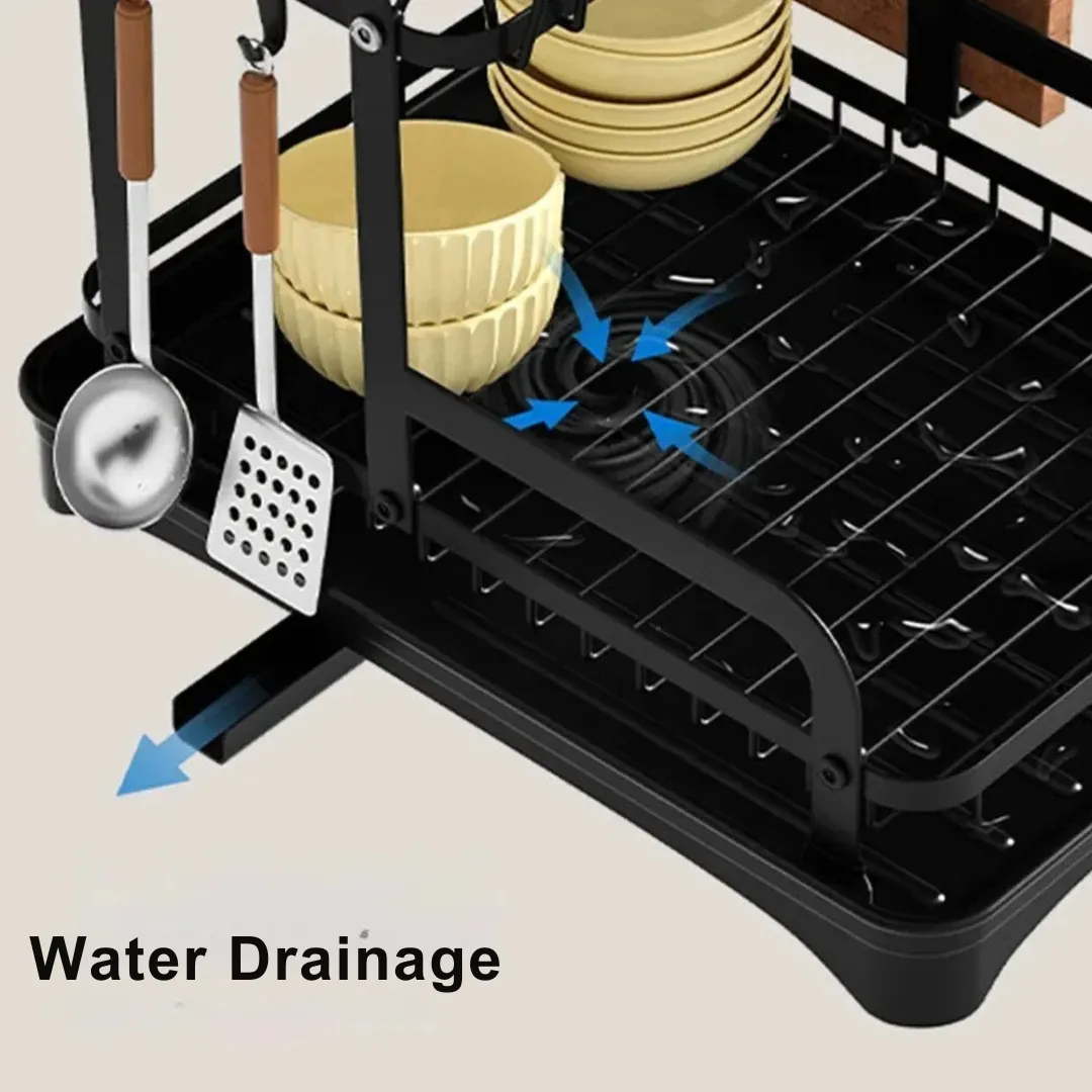 AquaFlow 2-Tier Dish Rack