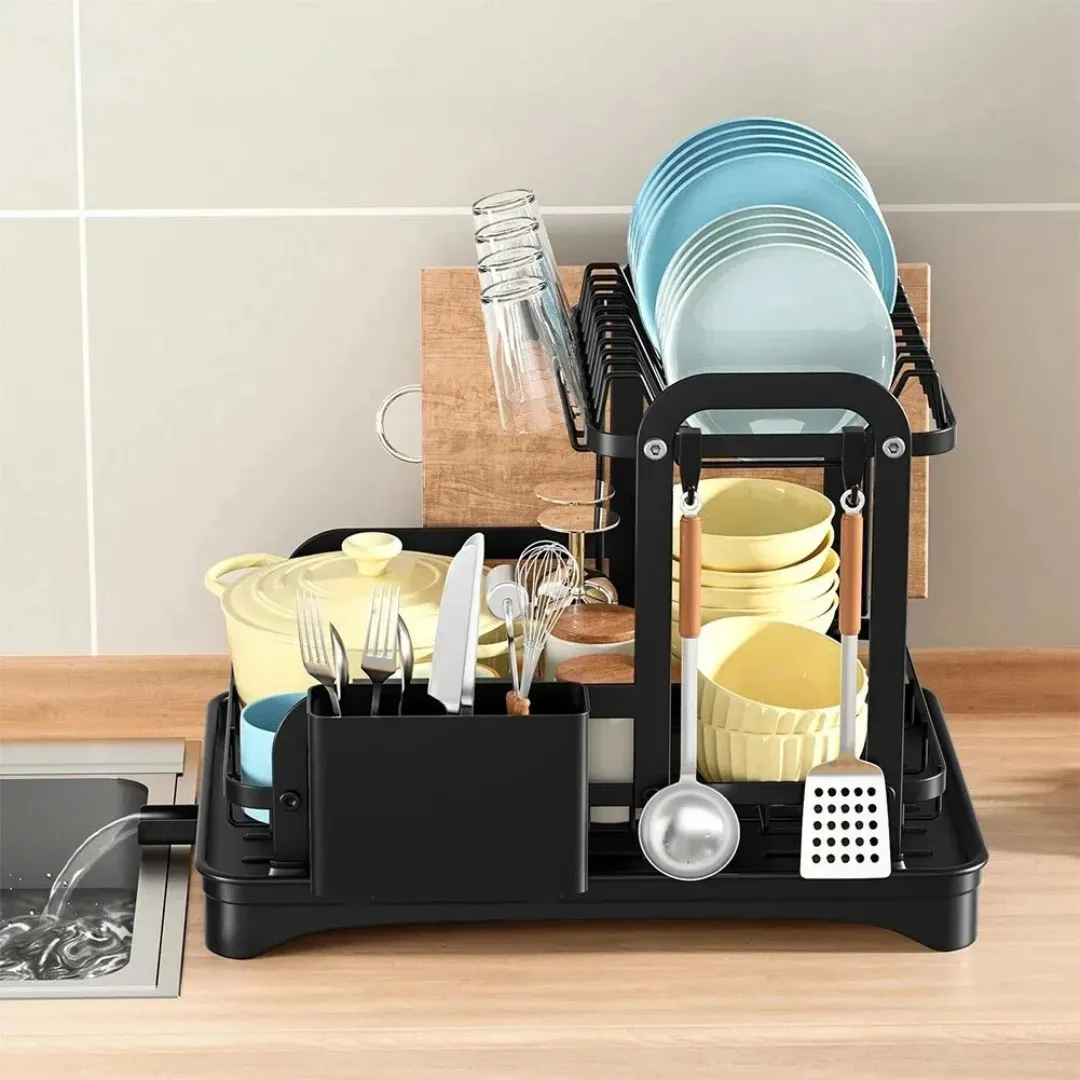 AquaFlow 2-Tier Dish Rack