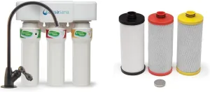 Aquasana 3-Stage Max Flow Claryum Under Sink Water Filter System & Replacement Filter Cartridges for 3-Stage Under Sink Water Filtration System