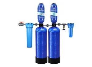 Aquasana Whole House Water Filter System - Water Softener Alternative - Salt-Free Descaler - Home Water Filtration - Low Maintenance Sediment Pre-Filter - Rhino Chlorine Max Flow - WH-1010-CT-LM