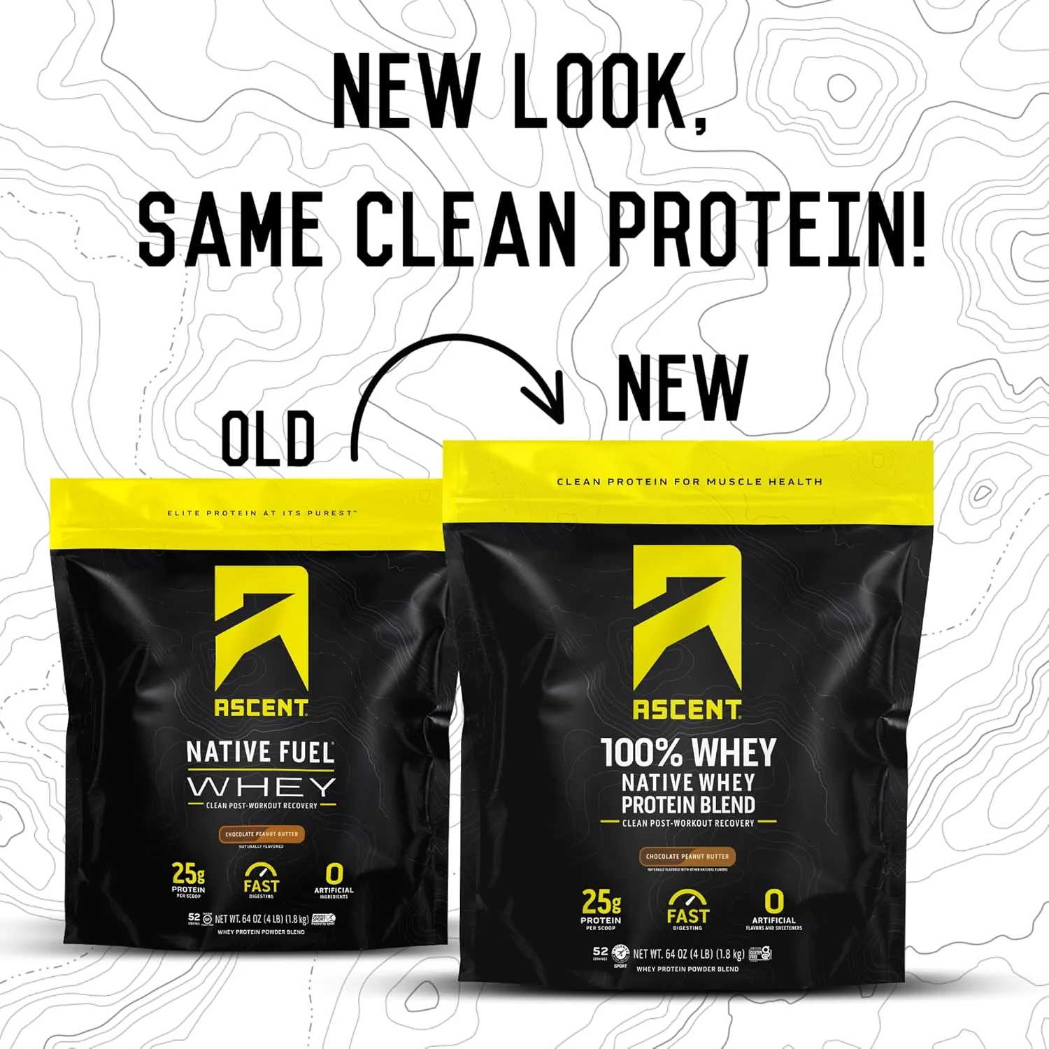 Ascent 100% Whey Protein Powder - Post Workout Whey Protein Isolate, Zero Artificial Flavors & Sweeteners, Gluten Free, 5.5g BCAA, 2.6g Leucine, Essential Amino Acids, Chocolate Peanut Butter 4 lb
