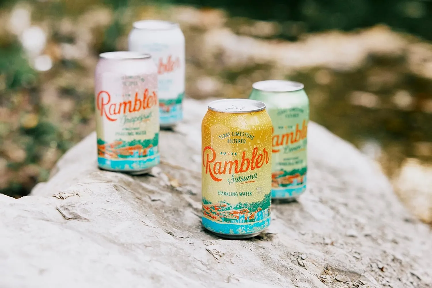 AUTX RAMBLER Lemon-Lime Sparkling Water, Texas Limestone Filtered, 12-Ounce Cans, 12-Pack