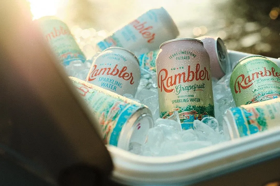AUTX RAMBLER Lemon-Lime Sparkling Water, Texas Limestone Filtered, 12-Ounce Cans, 12-Pack