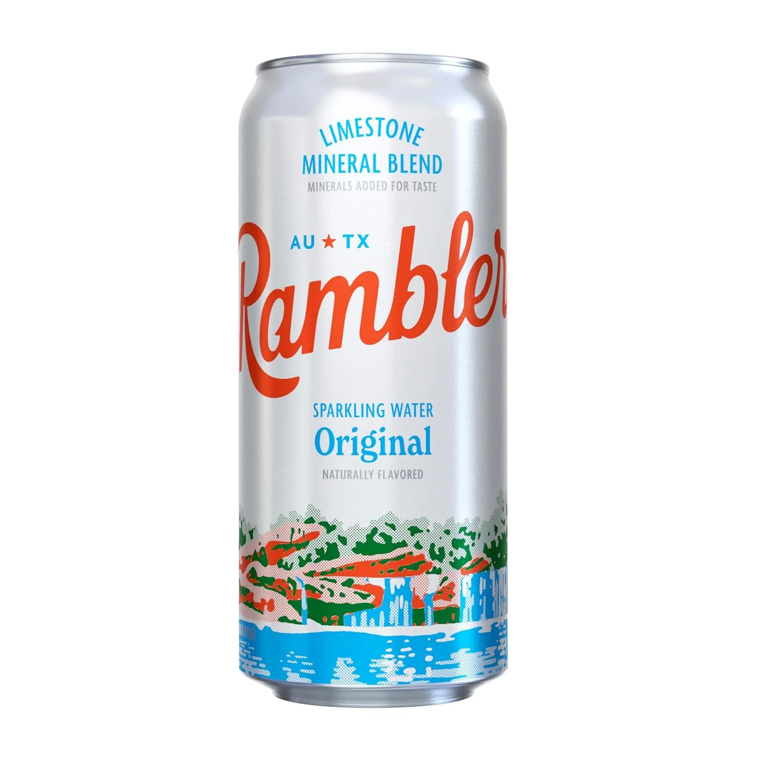 AUTX RAMBLER Original Sparkling Water, 16oz Tallboy Cans, 12-Pack, Texas Limestone Filtered Sparkling Water