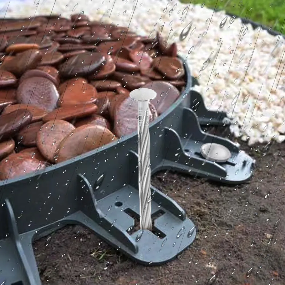 Bakulyor 100 Pack Metal Landscape Stakes, 6 Inch Artificial Turf Spikes, 6 Gauge Large Landscaping Nails, Galvanised Edging Anchoring Staple for Garden Ground Grass Lawn Paver Timber Weed Barrier - 6"