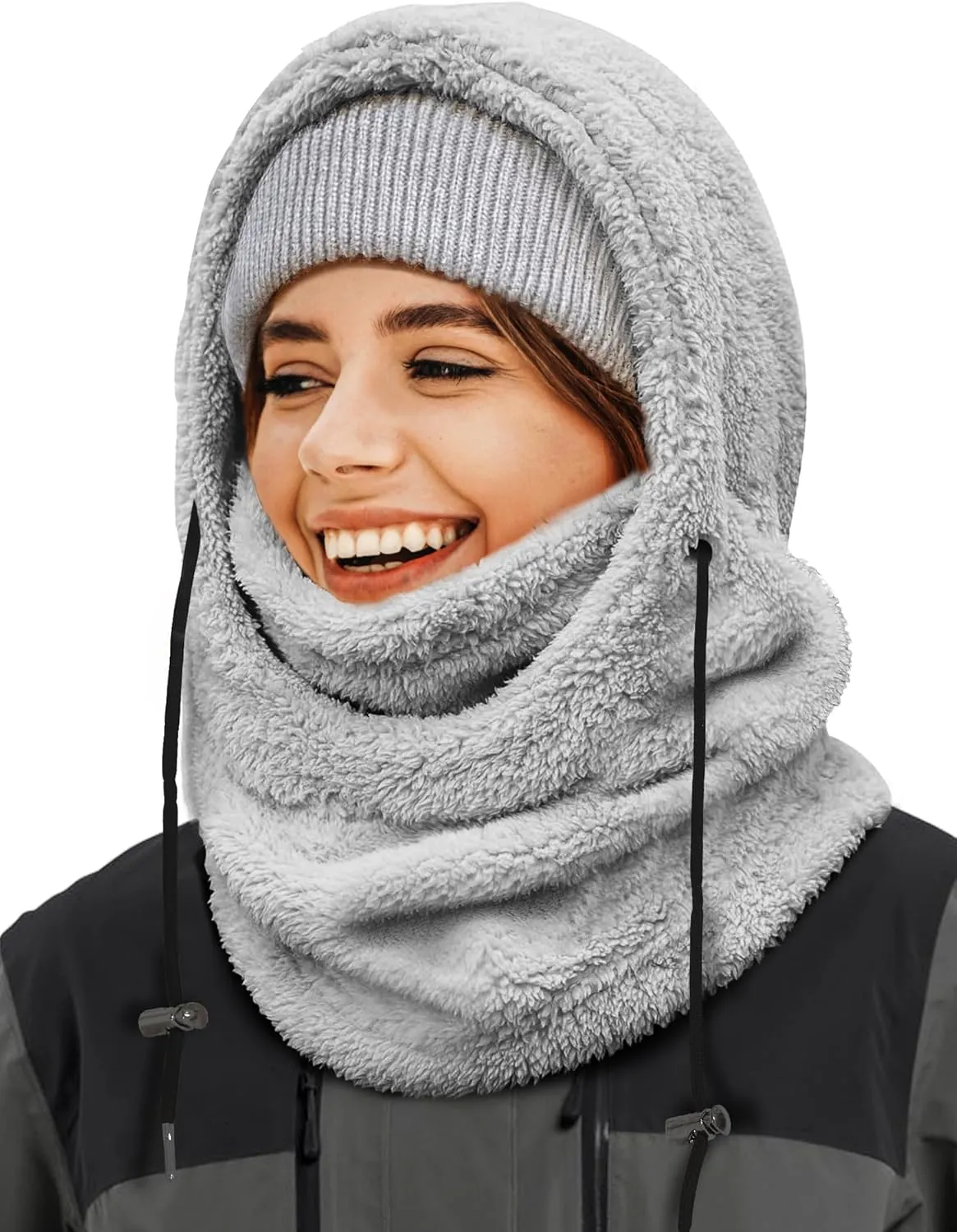 Balaclava Winter Ski Mask for Men Women, Fleece Face Mask Women Hat Neck Windproof Hooded Scarf Cold Weather Warm Face Cover