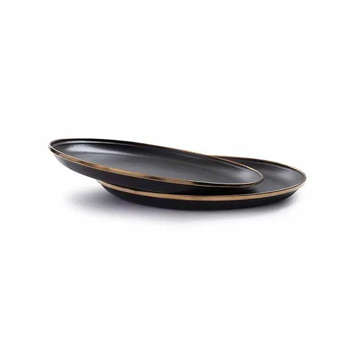 Barebones Enamel Deep Plate - Charcoal