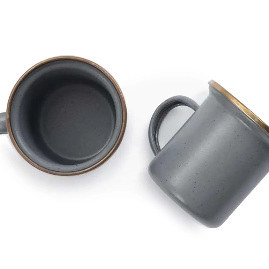 Barebones Enamel Espresso Cup - Slate Grey
