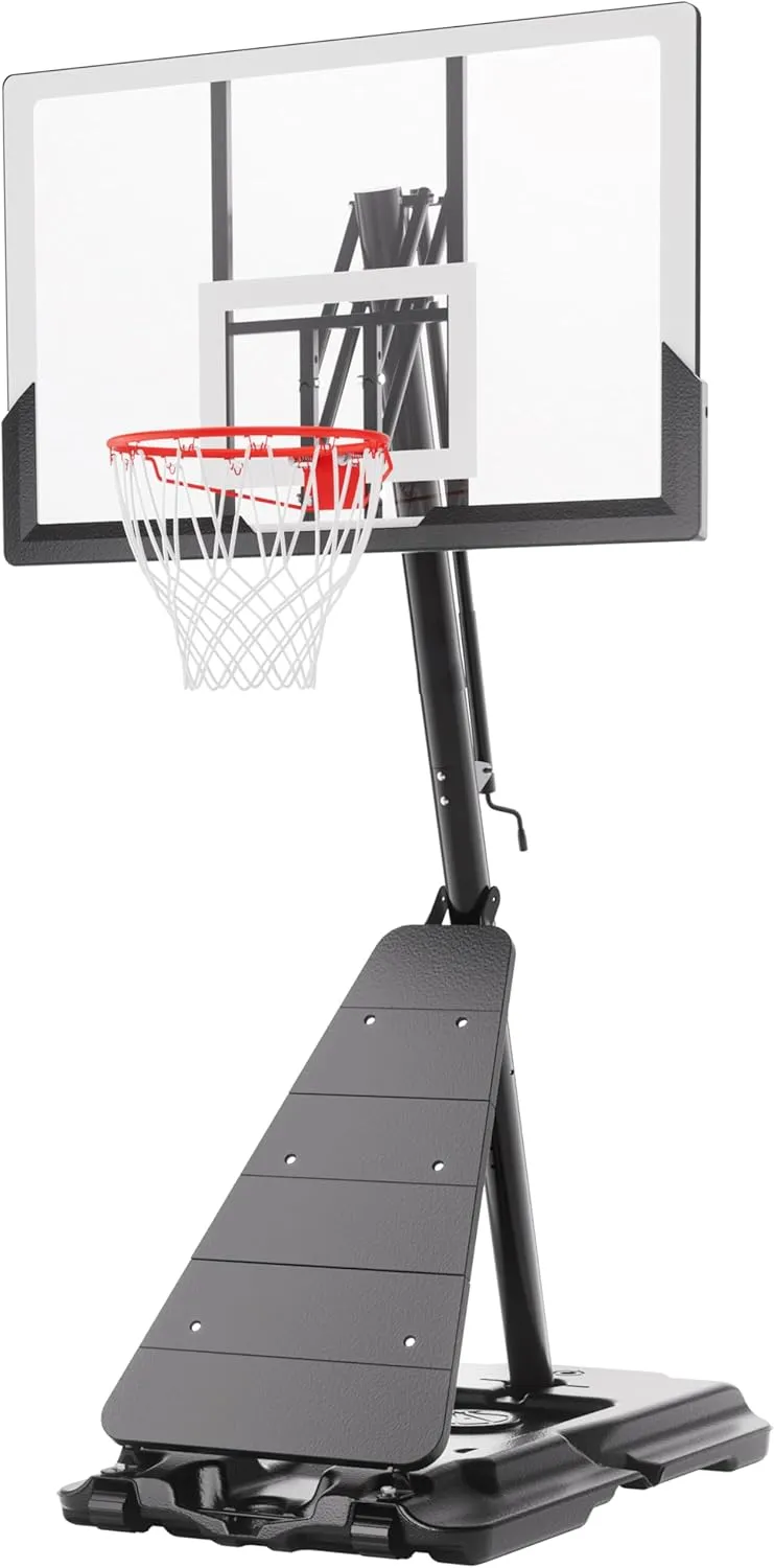Basketball Hoop Outdoor System with 10ft Height Adjustable, 45/48in Steel Frame Backboard Basketball Goal Court System, Portable Hoop for Youth and Adults in Driveway Backyard Pool Play