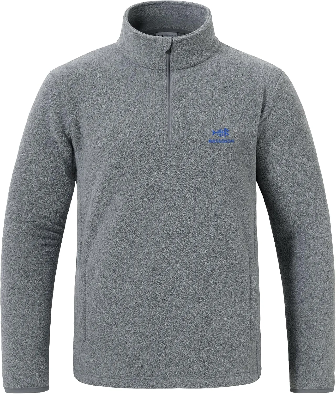 BASSDASH Men's Quarter Zip Jacket Mid Weight Polar Fleece Pullover Outdoor Warm Breathable Long Sleeve Sweatshirt