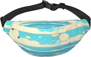 Beach Cartoon Men'S And Women'S Waist Pack, Crossbody Bag With Adjustable Belt For Running, Traveling, Sports, Hiking