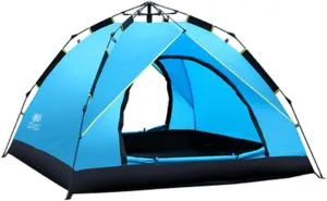 Beach Tent Anti-UV Portable Sun Shade Shelter for 3-4 Person Extendable Floor Windows Cool Cabana ?Plus ?Carrying Bag Stakes and Guy Lines (Color : Blue, Size : 205 * 205 * 140cm)