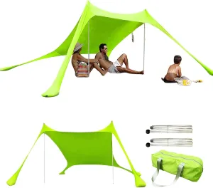 Beach Tent, Beach Tent Sun Shelter, Outdoor Shade Beach Canopy, Waterproof and UV Resistant Sunshade Canopy, Sun Shelters for The Beach, Camping Trips, Fishing, Backyard Fun Or Picnics