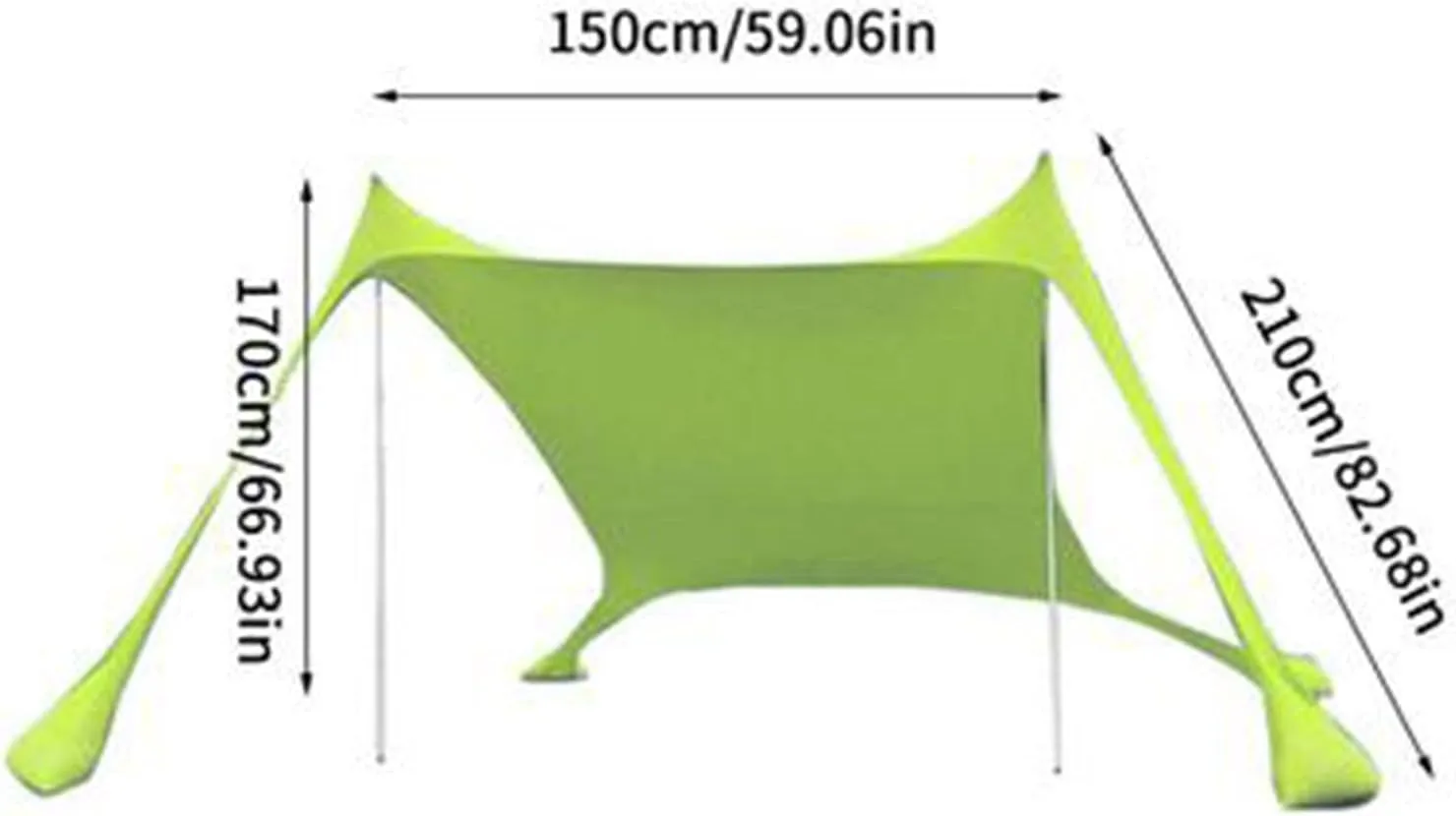 Beach Tent, Beach Tent Sun Shelter, Outdoor Shade Beach Canopy, Waterproof and UV Resistant Sunshade Canopy, Sun Shelters for The Beach, Camping Trips, Fishing, Backyard Fun Or Picnics