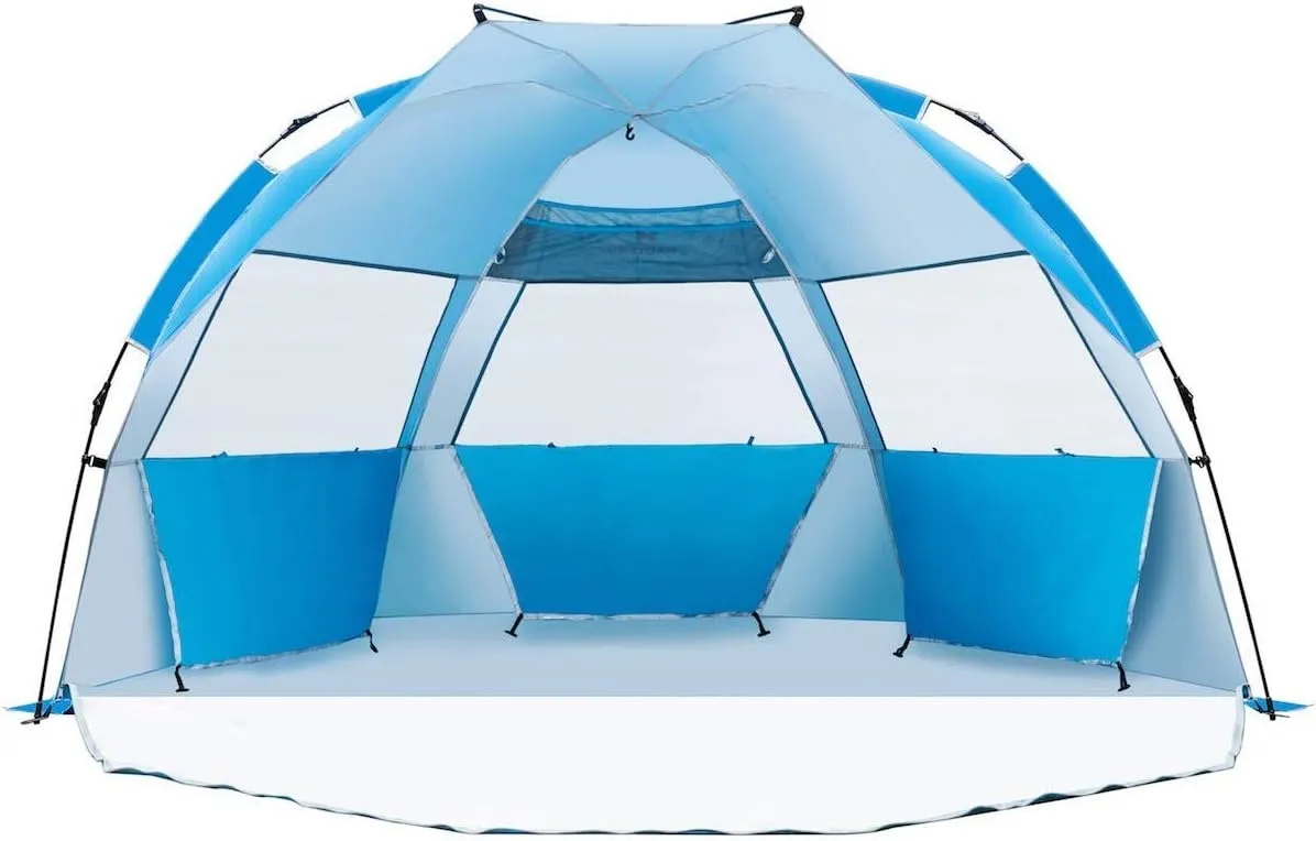 Beach Tent-Outdoors Easy Up Cabana Tent Sun Shelter Beach Umbrella, Deluxe Large for 5-6 Person Blue