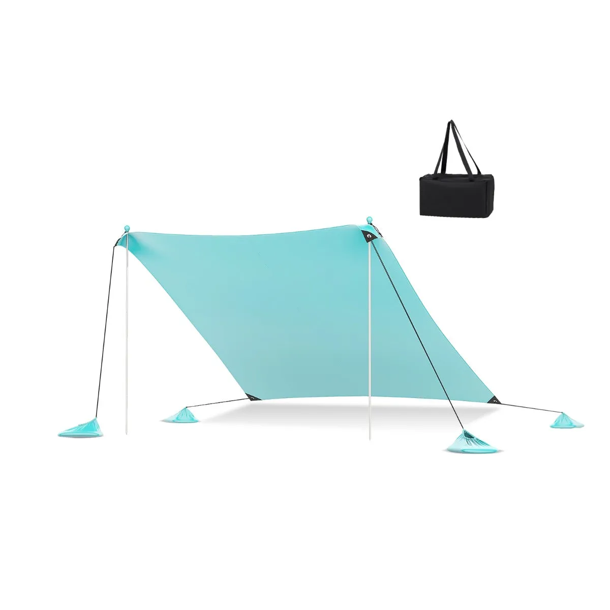Beach Tent Sun Shelter with 4 Sandbags and UPF 50  Protection