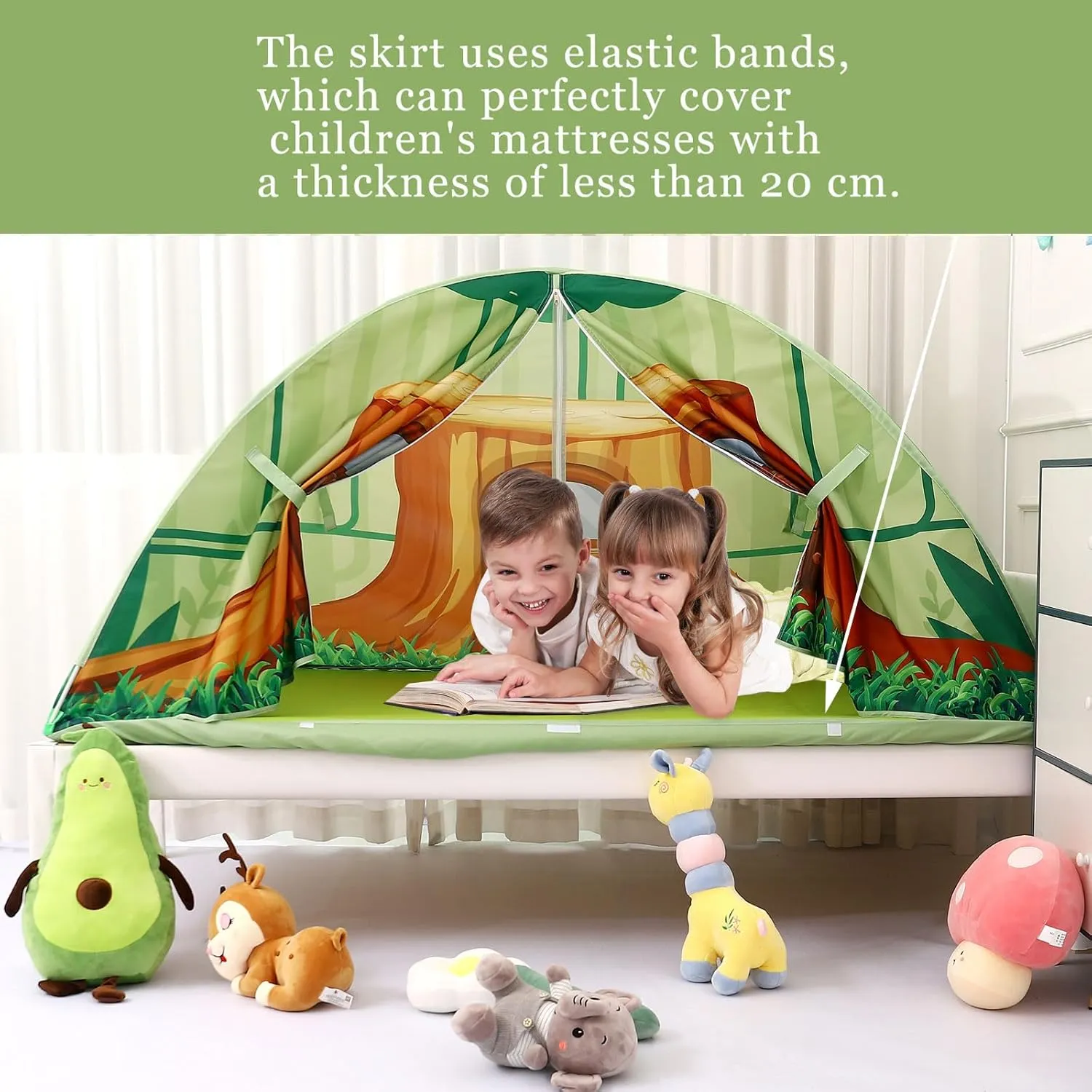 Bed Tent for Twin Kid Play Tent for Boy and Girl Easy Set-Up Magic Playhouse