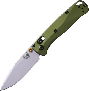 Benchmade - Mini Bugout 533 Knife, Drop-Point Blade, Woodland Green Aluminum Handle (533SL-10)