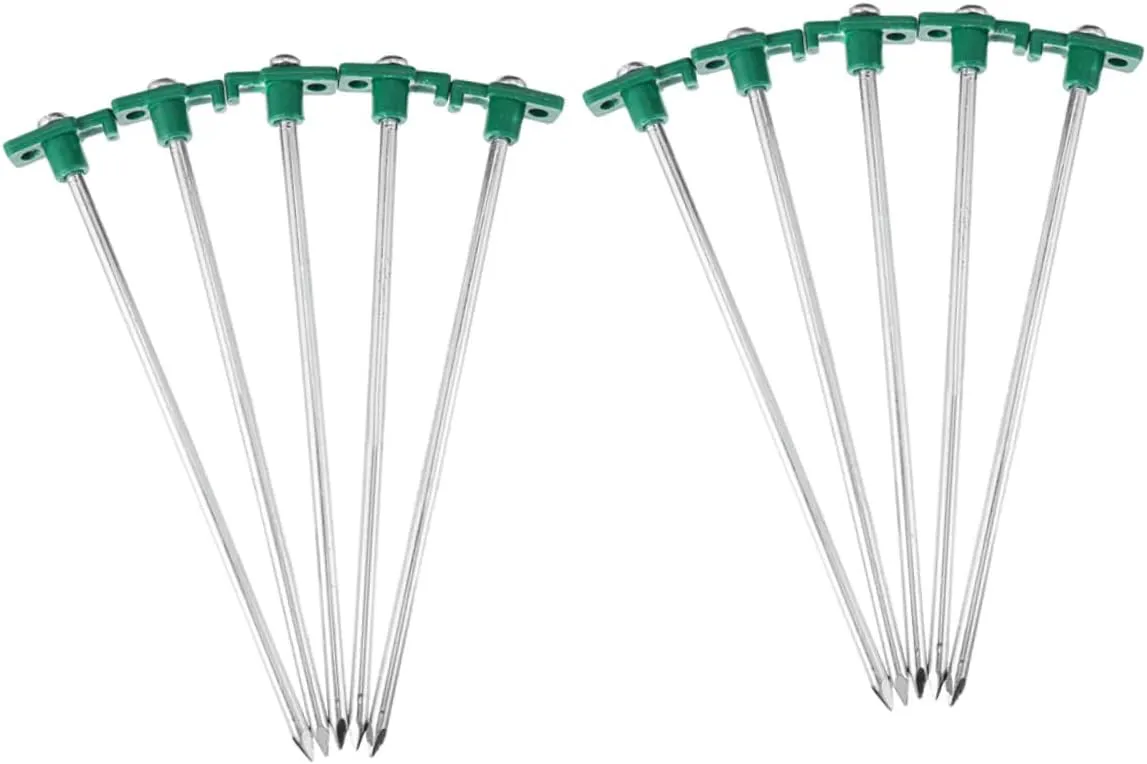 BESPORTBLE 10pcs Tent Nails Sharp Points Extended Stainless Steel Stakes Ground Stakes for Tarp Camping Tent Easy to Install