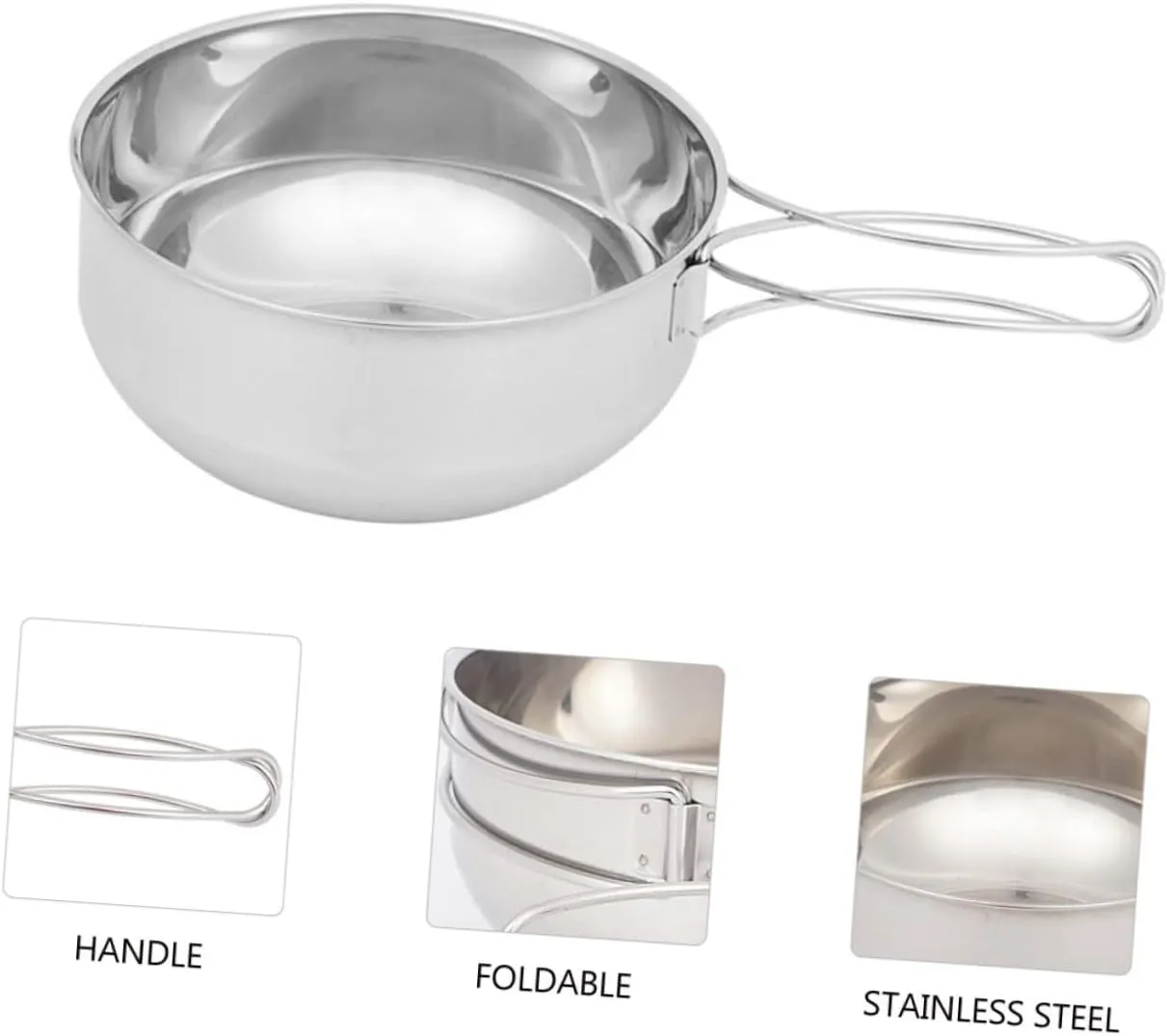 BESPORTBLE 2 Pcs Outdoor Stainless Steel Bowl Picnic Pot Portable Travel