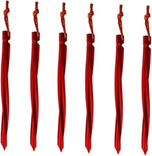 BESPORTBLE Tent Anchors with Shape Tent Pegs 7001 Aluminum Alloy 25cm Length Reflective Pull Cords for Easy Removal