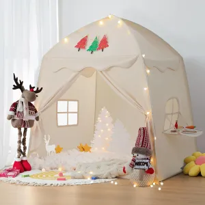 besrey Large Kids Play Tent with Christmas Tree Flags & Lights, Kids Tent Indoor, Toddler Tent for Boys&Girls, for Kids, Great Kids Playhouse, 61" x39" x 58"