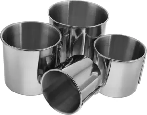 BESTonZON 4Pcs Portable Camping Cup Set Foldable Stainless Steel Cups with Handle for Outdoor Activities Lightweight Compact Storage for Beer Tea and More