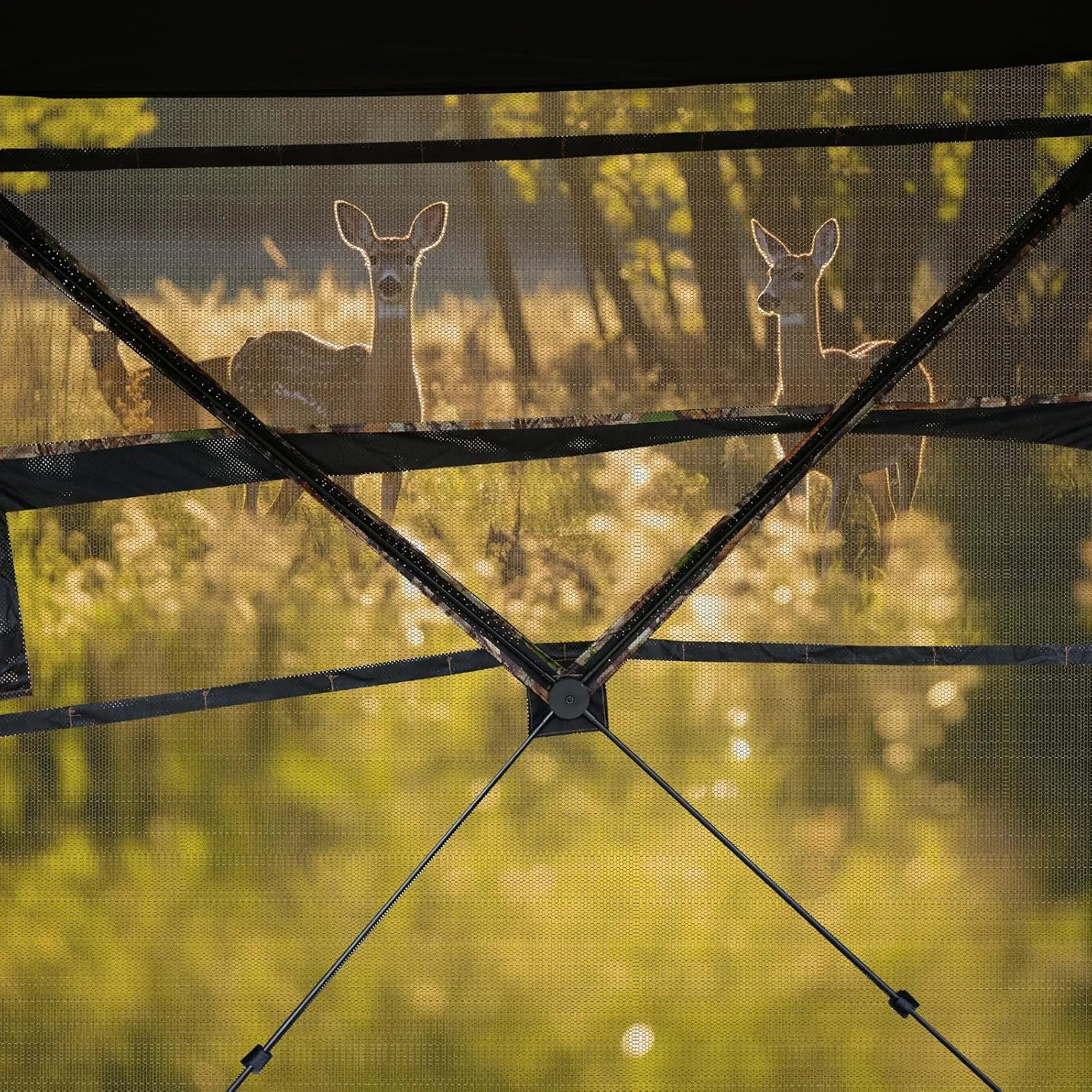 Beviliu Hunting Blind 270/360 Degree See Through Ground Blind with Carrying Bag, 2-4 Person Pop Up Camouflage Tent Portable Concealed Shelter