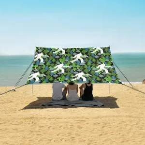 Bigfoot in Forest Pattern Beach Canopy Tent Anti-UV & Wind Resistant, Camping Sun Shelter Easy Setup Portable,Outdoor Shade Tents with Sandbags,Sand Shovels,Ground Pegs & Stability Poles
