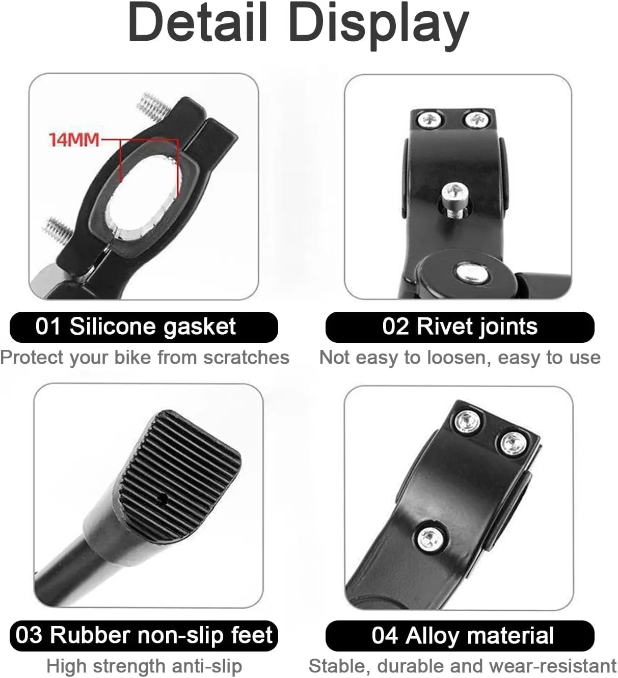 Bike Kickstand for Orbea Katu 2020, Adjustable Bicycle Kickstand, Suit Mountain Bike, Concealed Spring-Loaded Latch, Aluminum Rear Side Bicycle Stand,A