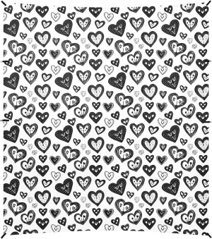 Black White Hearts Beach Cabana UPF50 Easy Setup Sun Shelter with Sandbags and Shovel for Camping, Picnics, Backyard