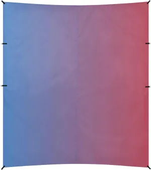 Blue Red Gradient Beach Canopy UPF50  Protection Water-Resistant Shade Sun Shelter with Sandbags, Sand Shovel, Poles for Backyard and Camping