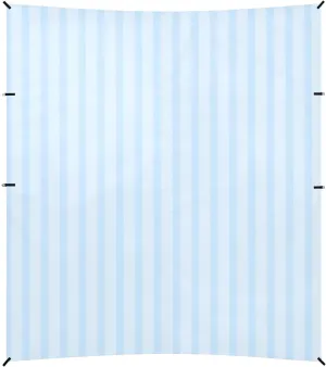 Blue Vertical Stripes Foldable Beach Cabana UPF50  Easy Setup Shade Sun Shelter with Sandbags & Sand Shovel for Family Trips, Picnics & Camping