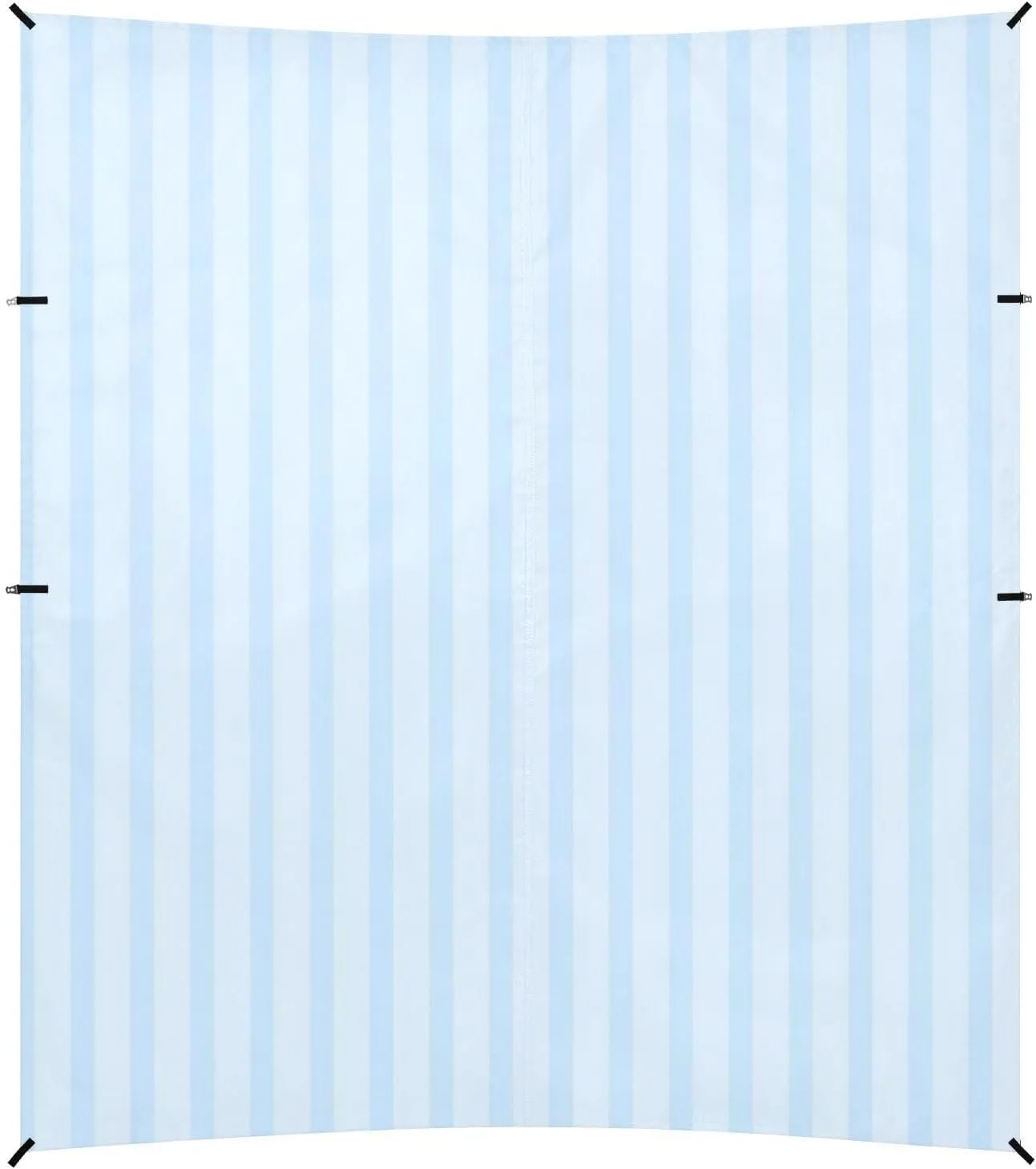 Blue Vertical Stripes Foldable Beach Cabana UPF50  Easy Setup Shade Sun Shelter with Sandbags & Sand Shovel for Family Trips, Picnics & Camping