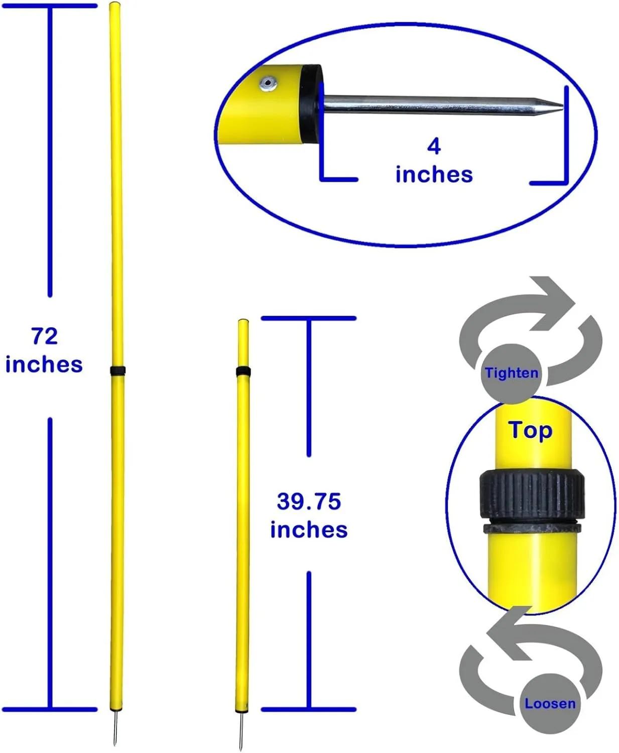 BlueDot Trading Soccer Agility Poles | Telescopic, Fixed & Collapsible Options (4, 6, 8 Piece Sets) Speed Training Poles for Agility Drills, Outdoor Games, Football & Sport Training Equipment