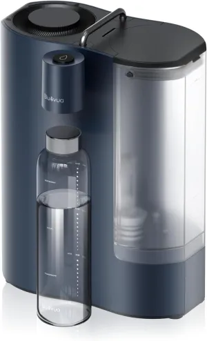 Bluevua RO100ROPOT-Travel Reverse Osmosis System Countertop Water Filter, Compact 6-Stage Filtration with UV, Includes Glass Bottle, Portable Water Purifier for Home & Travel, Blue
