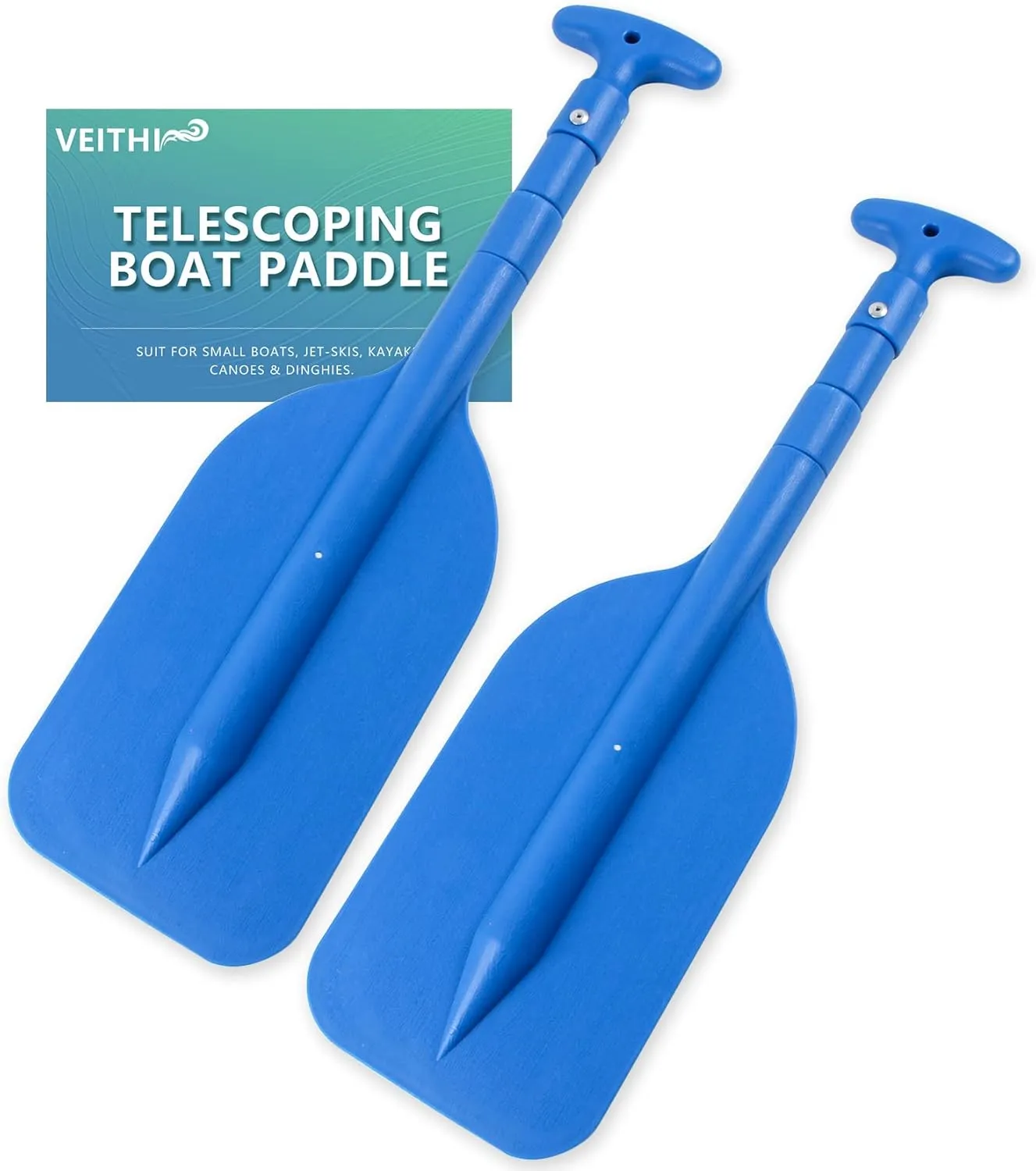 Boat Paddle Telescoping Collapsible Oar for Boat Anti Slip Aluminum Plastic Canoe Paddles 2 Pack Small Tubing Floats Oars Row and Safety Boat Accessories for Kids and Adults(4Color)