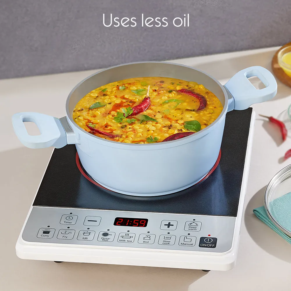 Borosil Vajra Ceramic Casserole, 16 cm