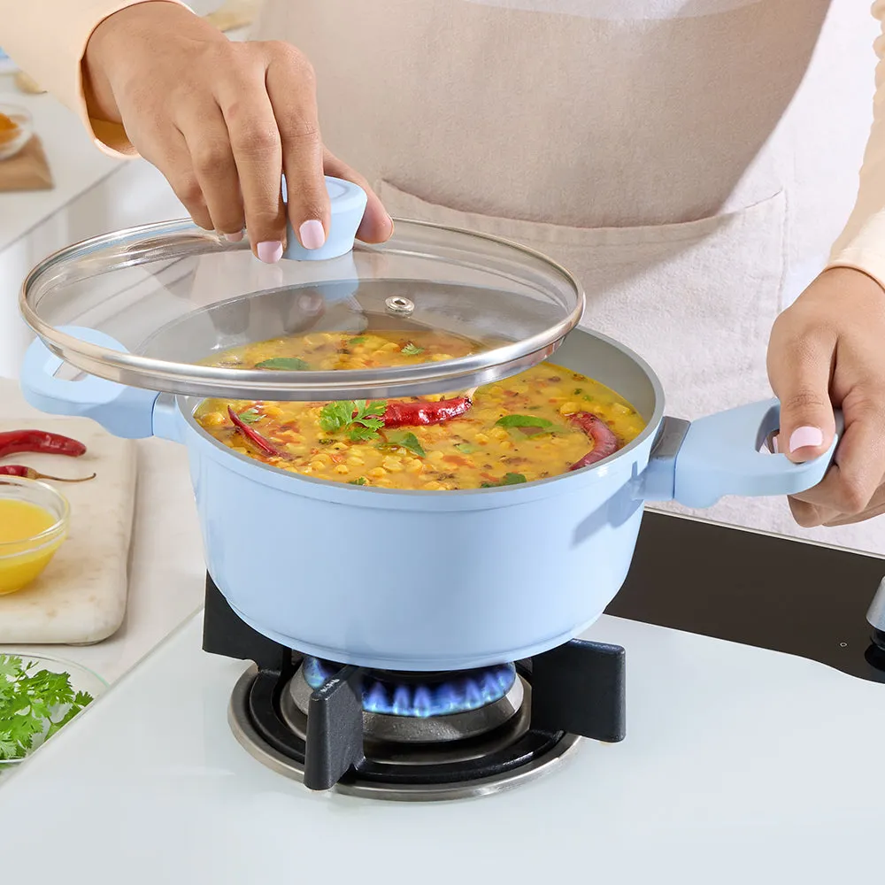 Borosil Vajra Ceramic Casserole, 16 cm