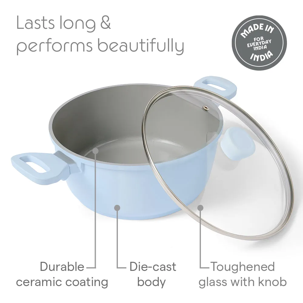 Borosil Vajra Ceramic Casserole, 20 cm